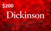 Dickinson College Bookstore gift card for $200